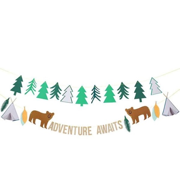 NEW Meri Meri Let’s Explore Adventure Awaits Bear Woodland Garland - Picture 1 of 3